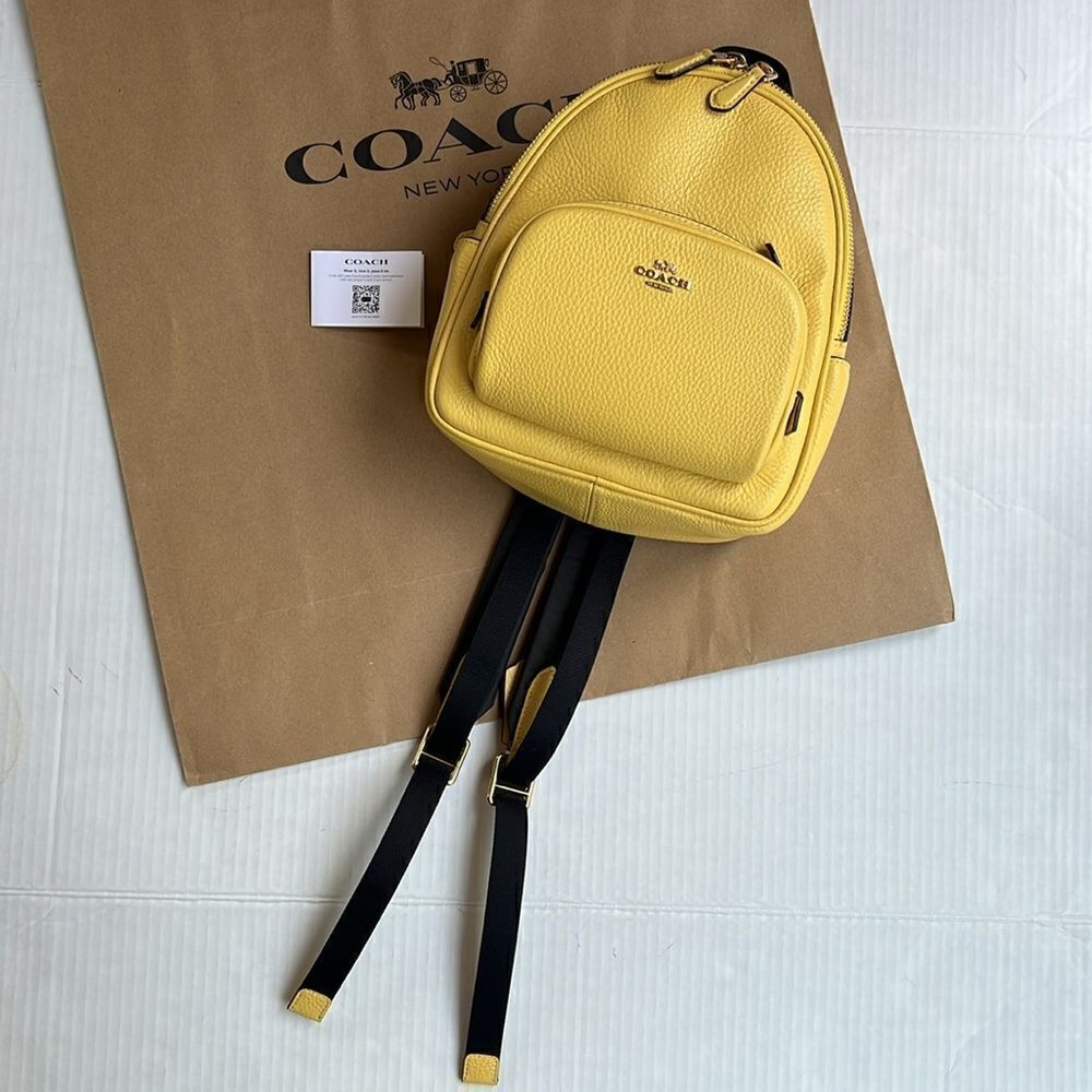 Coach Mini Court Backpack in Retro Yellow - Picture 7 of 15